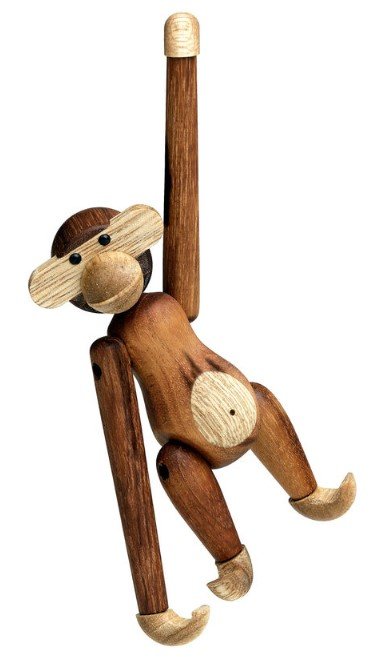 Kay Bojesen Affe Mini 9,5 cm, Teak und Limba