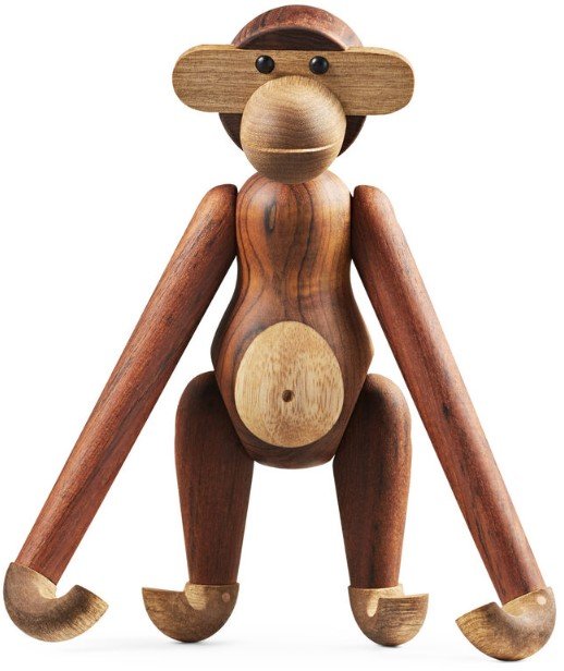 Kay Bojesen Affe Medium 28 cm, Teak und Limba