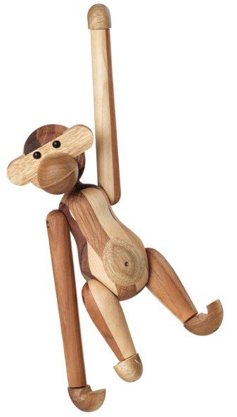 Kay Bojesen Affe Medium berarbeitet 70. Jahrestag 28 cm, Gemischtes Holz