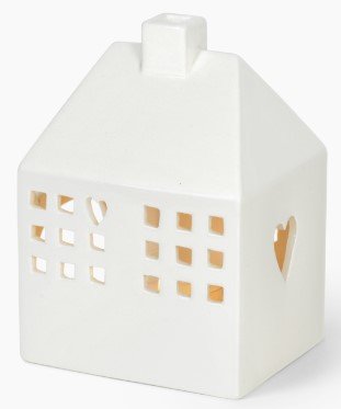 Kähler x Red Barnet Urbania Lyshus Hjerterum H12 cm, Hvid