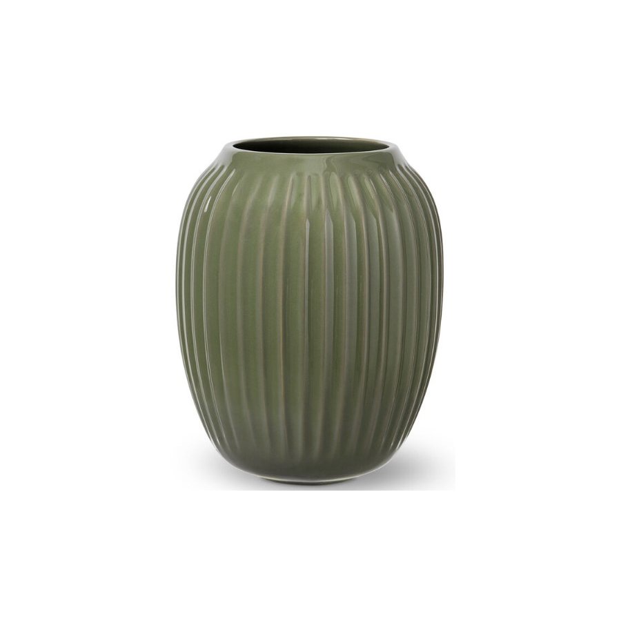 K&auml;hler Hammersh�i Vase H21 cm, M�rk Gr�n