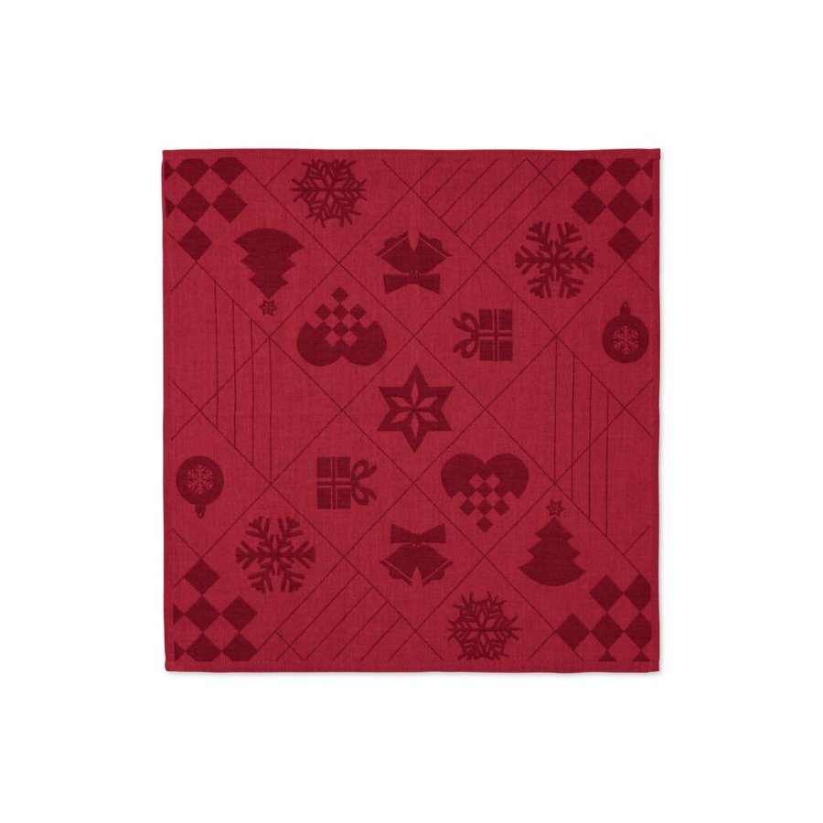 Rosendahl Natale Serviette 4er Set, 45x45 cm, Rot