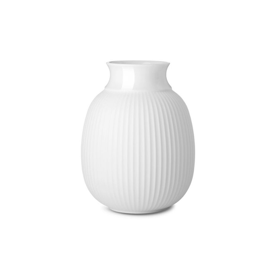 Lyngby Porceln Curve Vase H17,5 cm, Hvid