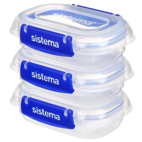 Sistema Klip It Plus Opbevaringsboks 3 stk. 180 ml, Bl