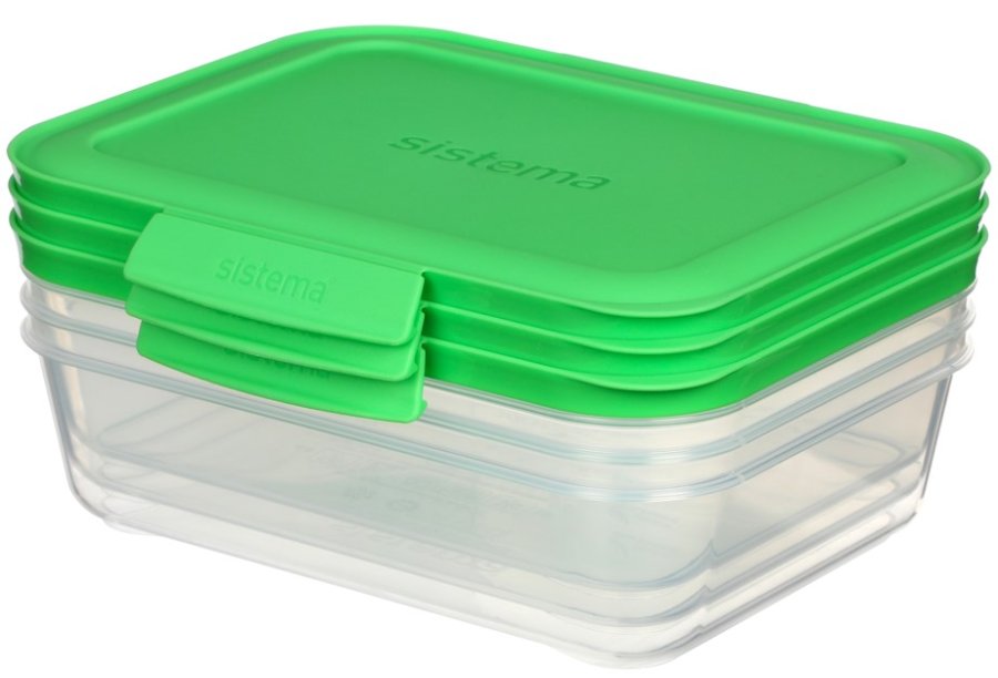 Sistema Nest It Meal Prep Aufbewahrungsbehlter 3er Set. 1 L, Leaf Green