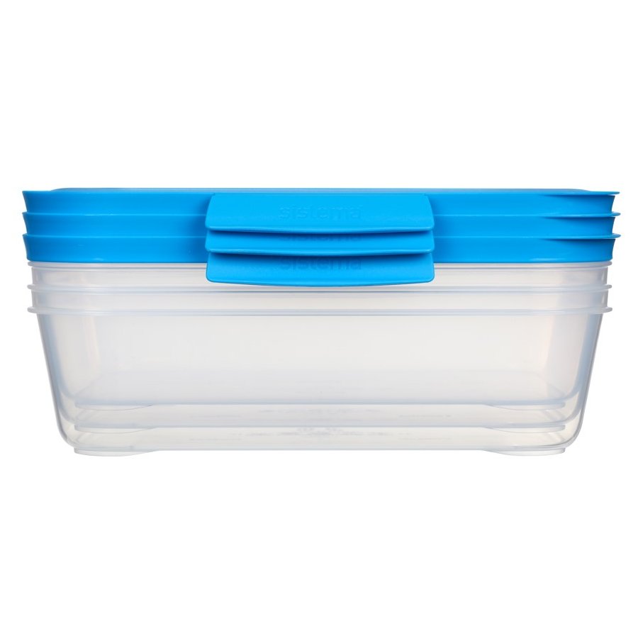 Sistema Nest It Meal Prep Aufbewahrungsbehlter 3er Set. 1,5 L, Marine Blue