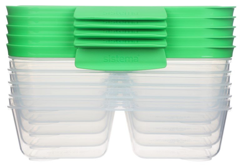 Sistema Nest It Meal Prep Aufbewahrungsbehlter mit 2 Fchern 5er Set 870 ml, Leaf Green