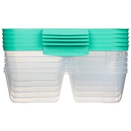 Sistema Nest It Meal Prep Opbevaringsboks m. 3 Rum 5 stk. 1,9 L, Minty Teal