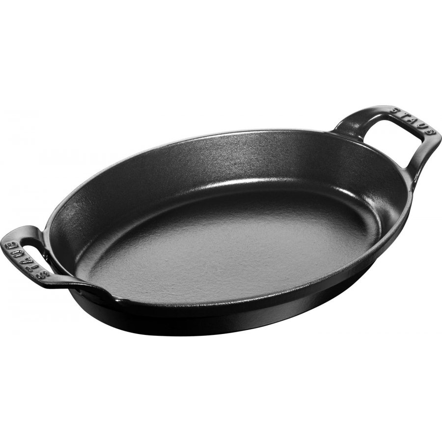 Staub Ovale Auflaufform Gusseisen 28 cm, Schwarz