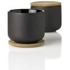 Stelton Theo Tasse mit Untertasse, Schwarz