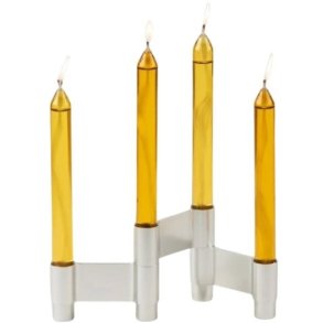 Studio About Link Kerzenständer H4 cm, poliertes Aluminium