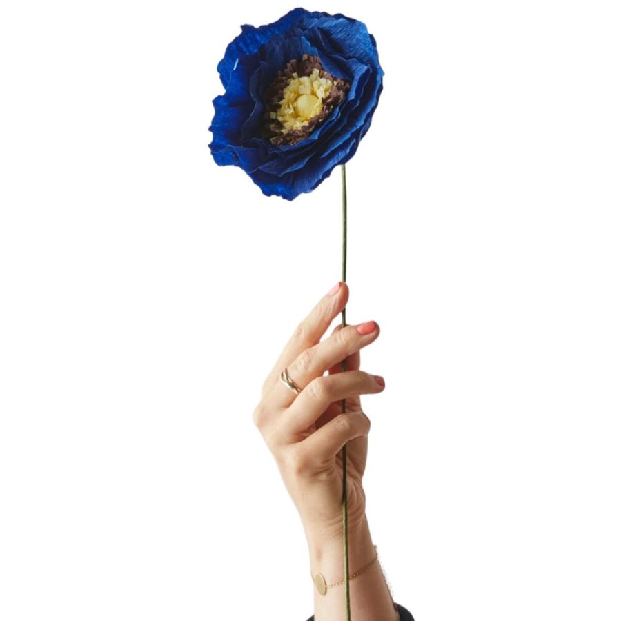 Studio About Papierblume Ice Poppy 44 cm, Blau