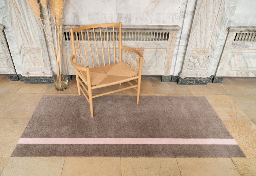 Tica Copenhagen Stripe Vertical Matte 90x200 cm, Sand/Rosa