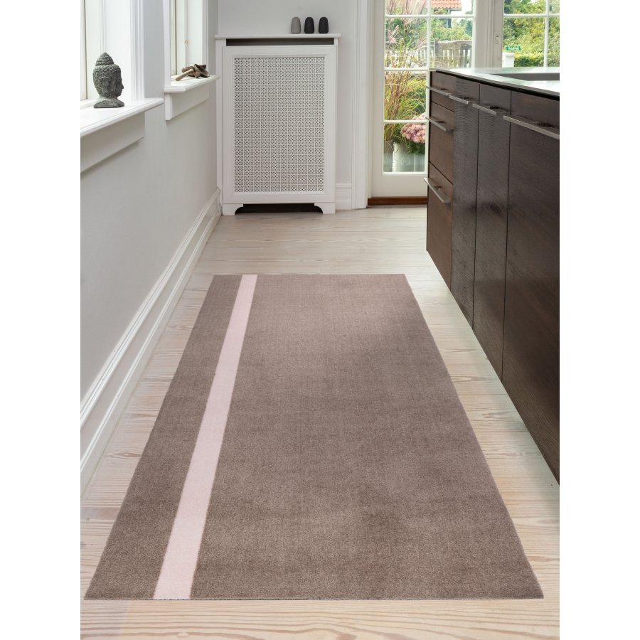 Tica Copenhagen Stripe Vertical Matte 90x200 cm, Sand/Rosa