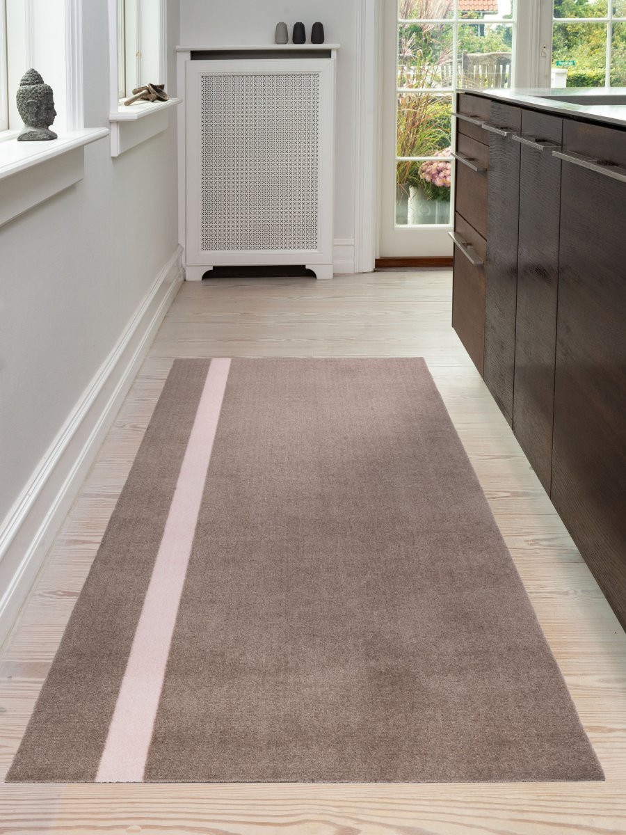 Tica Copenhagen Stripe Vertical Matte 90x200 cm, Sand/Rosa