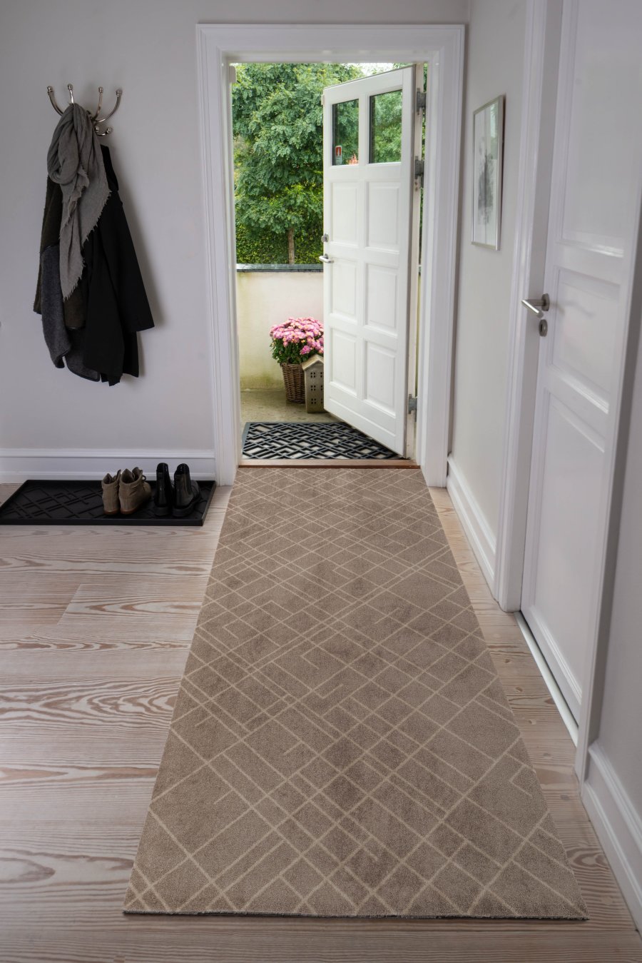 Tica Copenhagen Lines Gulvmtte 90x200 cm, Sand/Beige