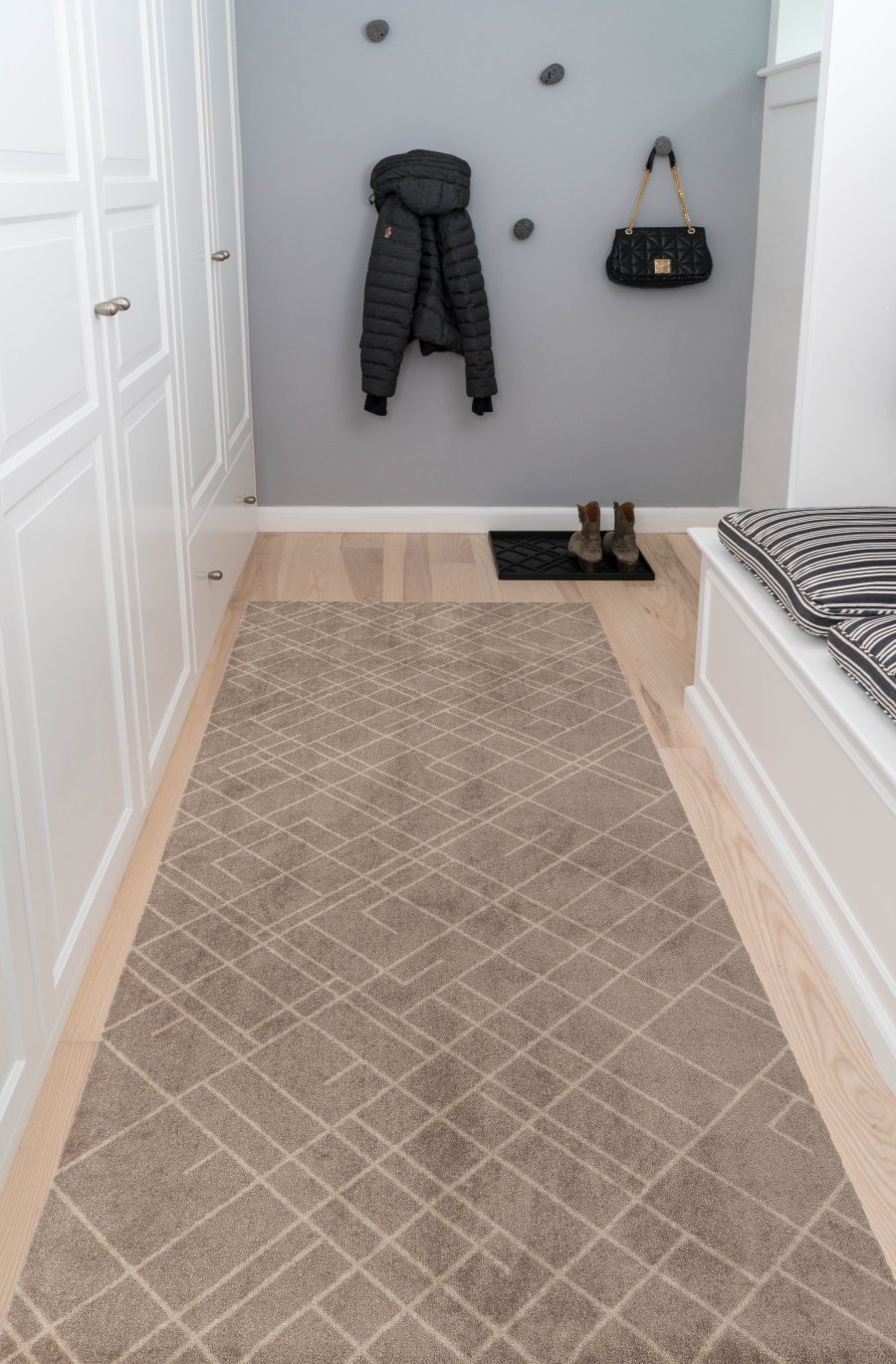 Tica Copenhagen Lines Gulvmtte 90x200 cm, Sand/Beige