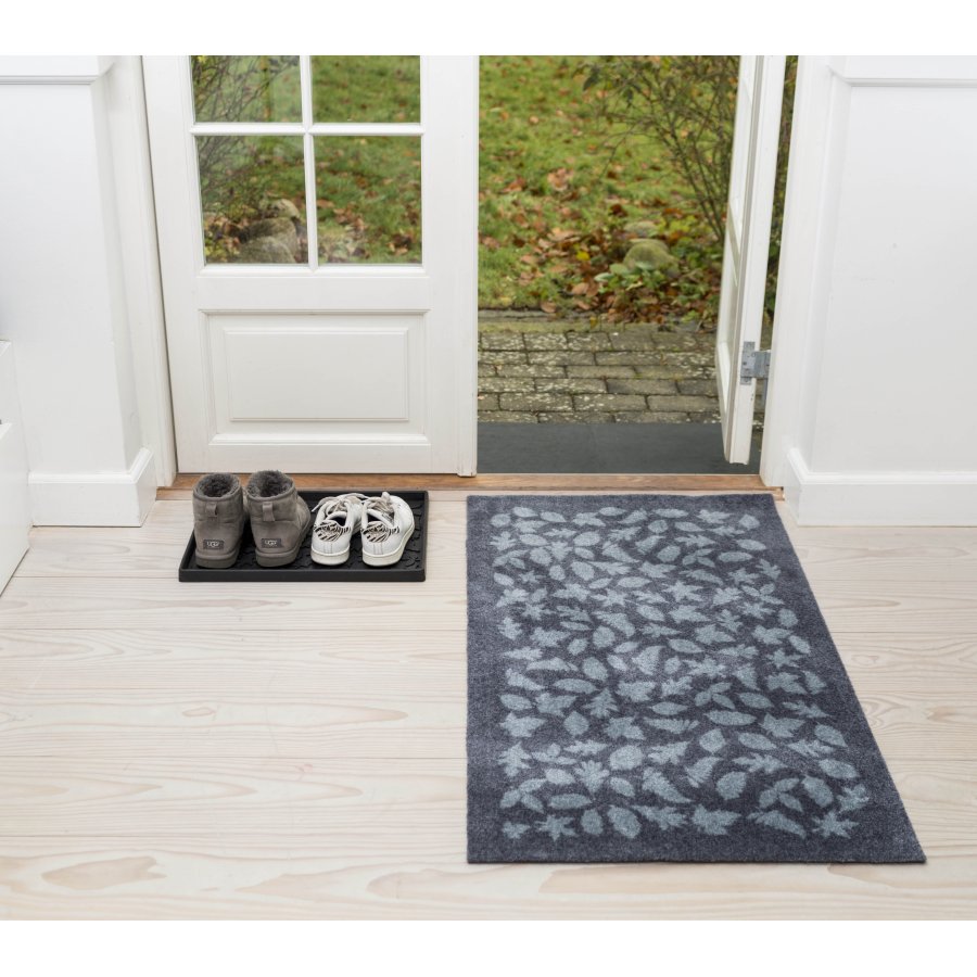 Tica Copenhagen Leaves Schoenenmat 48x38 cm, Zwart