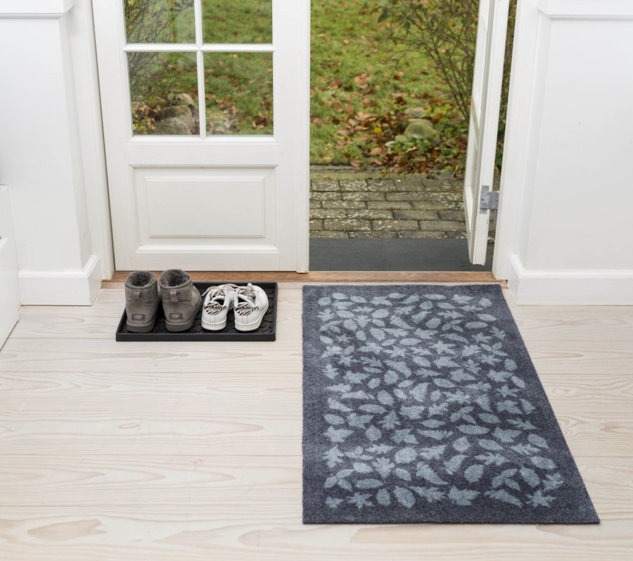 Tica Copenhagen Leaves Schoenenmat 48x38 cm, Zwart