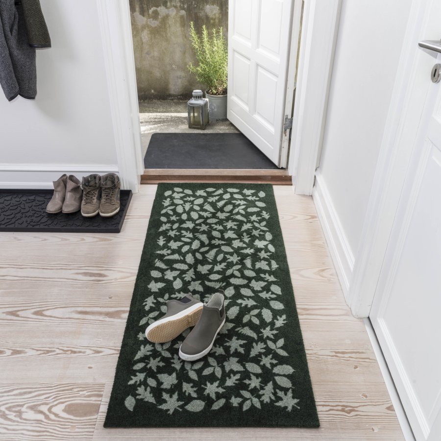 Tica Copenhagen Leaves Schoenenmat 38x88 cm, Zwart