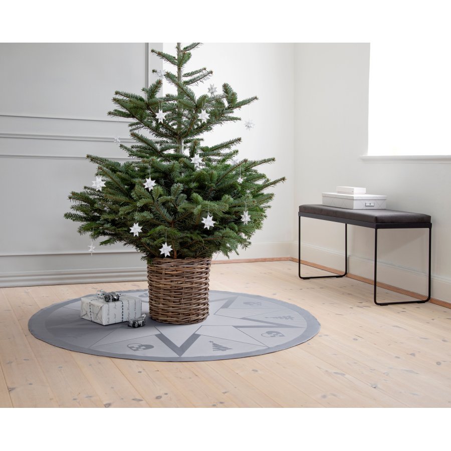 Novoform Stars Weihnachtsbaumdecke 140 cm, Rot 140 cm, Grau