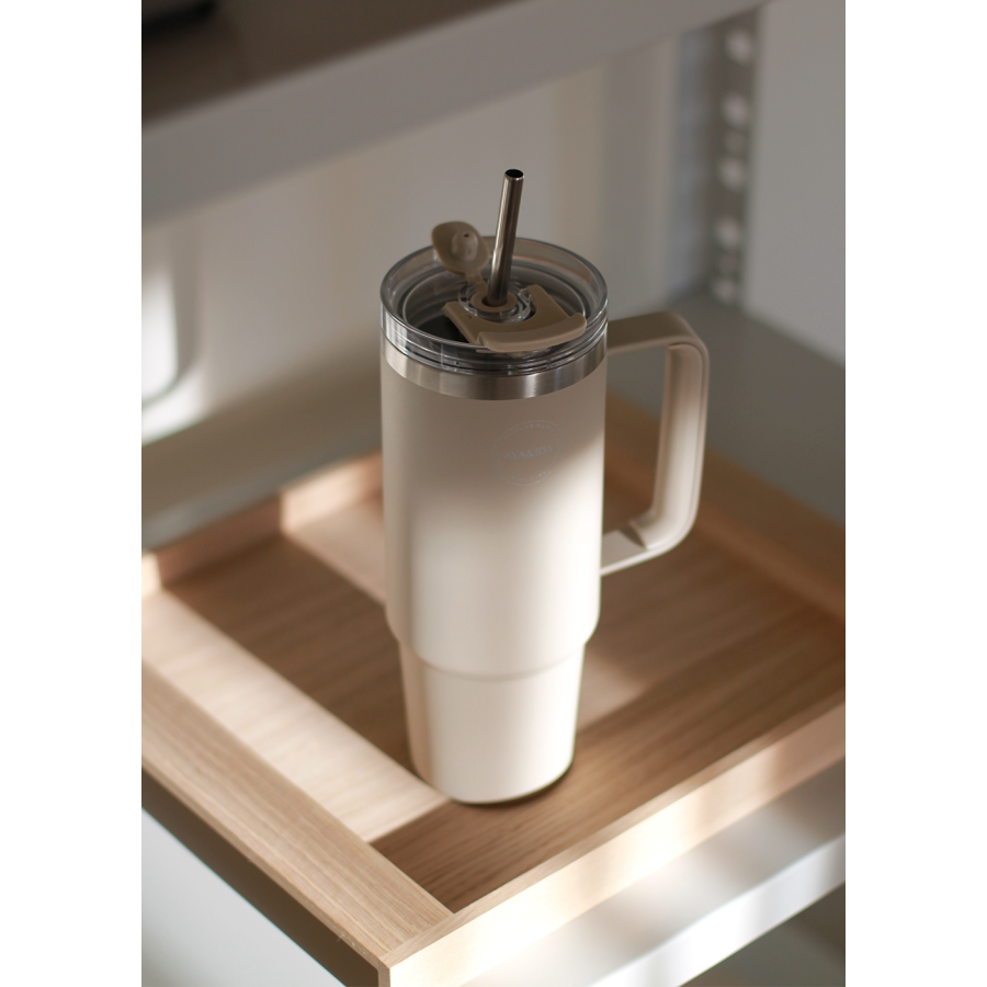 AYA&IDA Termokop m. Suger�r 885 ml, Cream Beige