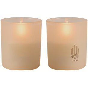 Uyuni Lighting Glaslys LED 2 stk. 6xH7 cm, Beige