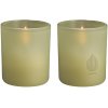 Uyuni Lighting Glaslys 2 stk. �6xH7 cm, Light Green Leaf