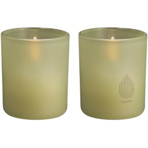 Uyuni Lighting Glaslys 2 stk. 6xH7 cm, Light Green Leaf