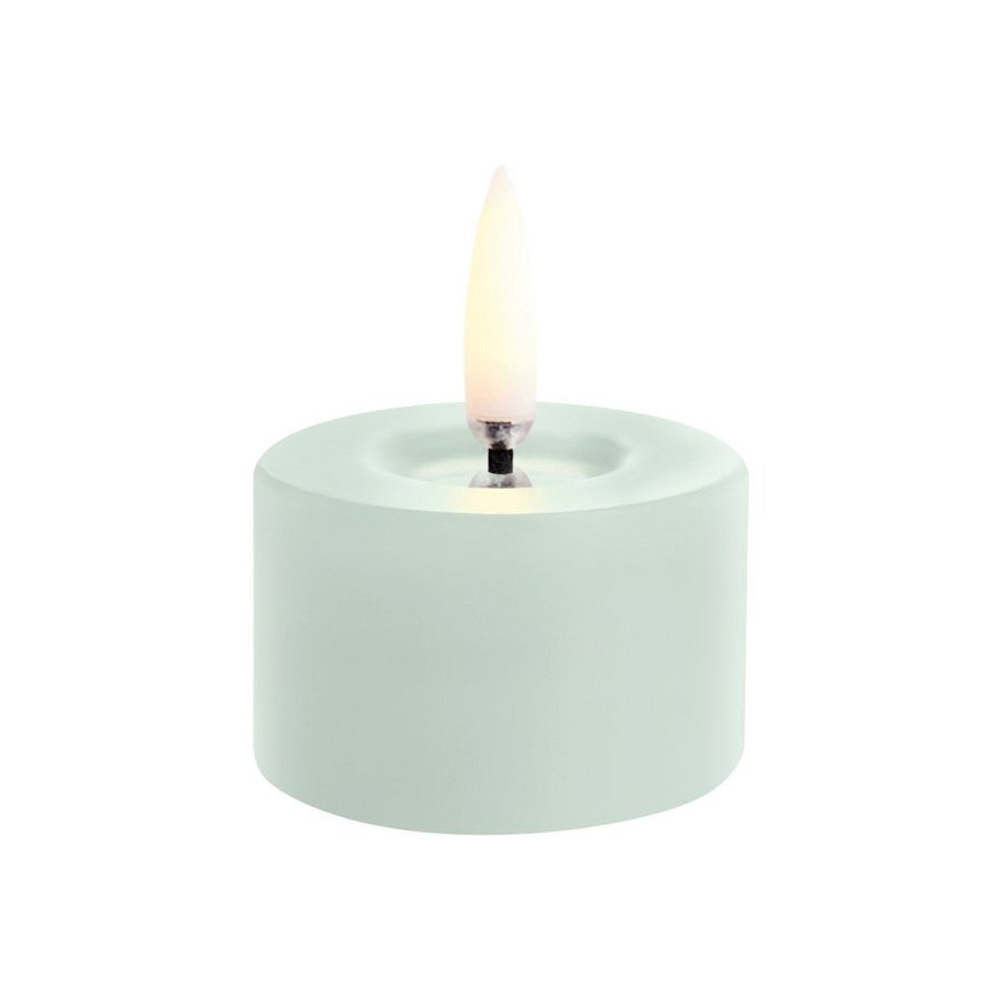 Uyuni Lighting Fyrfadslys m. Smelteeffekt LED 5xH2,8 cm, Dusty Green