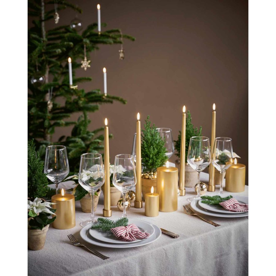 Uyuni Lighting Bloklys LED �7,8xH10 cm, Guld