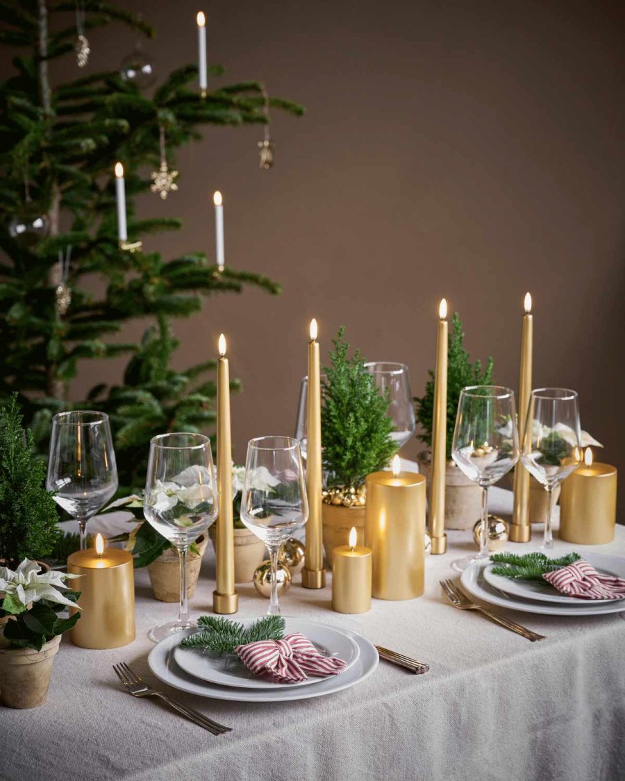 Uyuni Lighting Bloklys LED �7,8xH10 cm, Guld