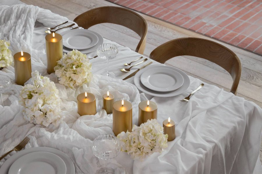 Uyuni Lighting Bloklys LED �7,8xH10 cm, Guld