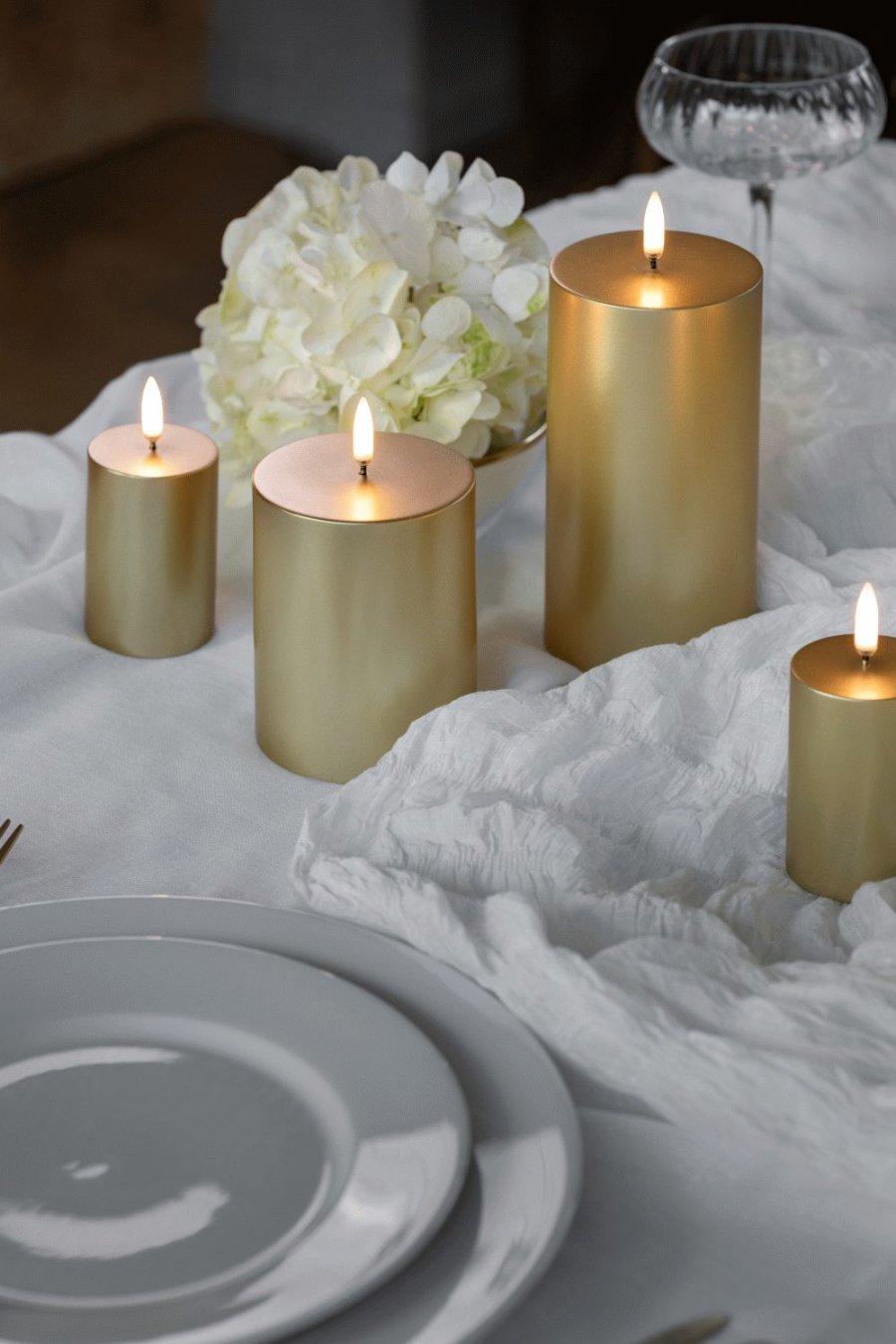 Uyuni Lighting Bloklys LED �7,8xH10 cm, Guld