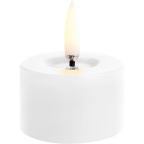 Uyuni Lighting Fyrfadslys m. Smelteeffekt LED Ø5xH2,8 cm, Nordic White/rustik