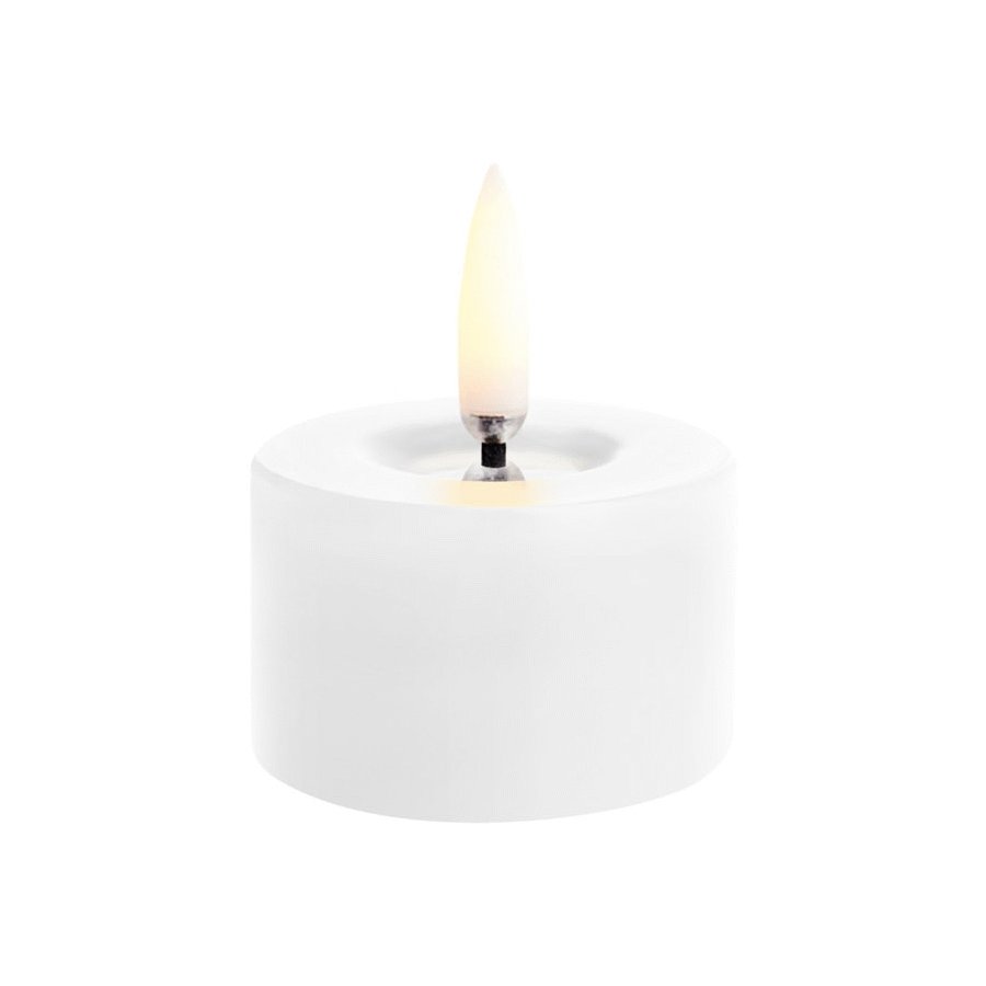 Uyuni Lighting Fyrfadslys m. Smelteeffekt LED 5xH2,8 cm, Nordic White/rustik