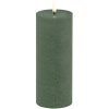 Uyuni Lighting Bloklys LED 7,8xH20 cm, Olive Green/rustik