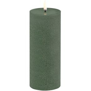 Uyuni Lighting Bloklys LED 7,8xH20 cm, Olive Green/rustik