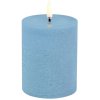 Uyuni Lighting Bloklys LED 7,8xH10 cm, Sky Blue/rustik