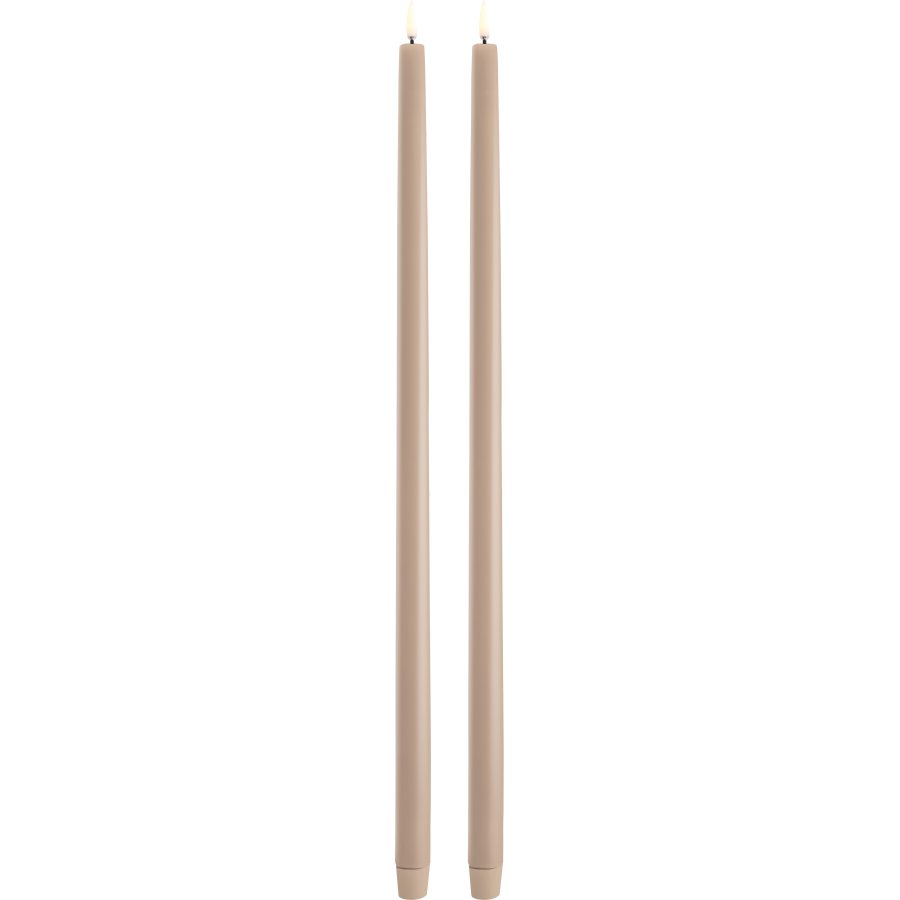Uyuni Lighting Kronelys LED 2 stk. 2,3xH32 cm, Beige