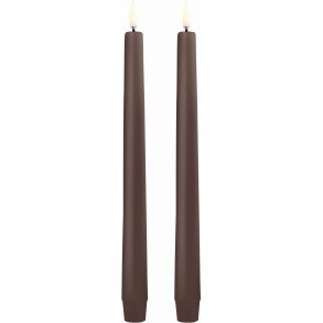 Uyuni Lighting Kronelys LED 2 stk. 2,3xH25 cm, Brown