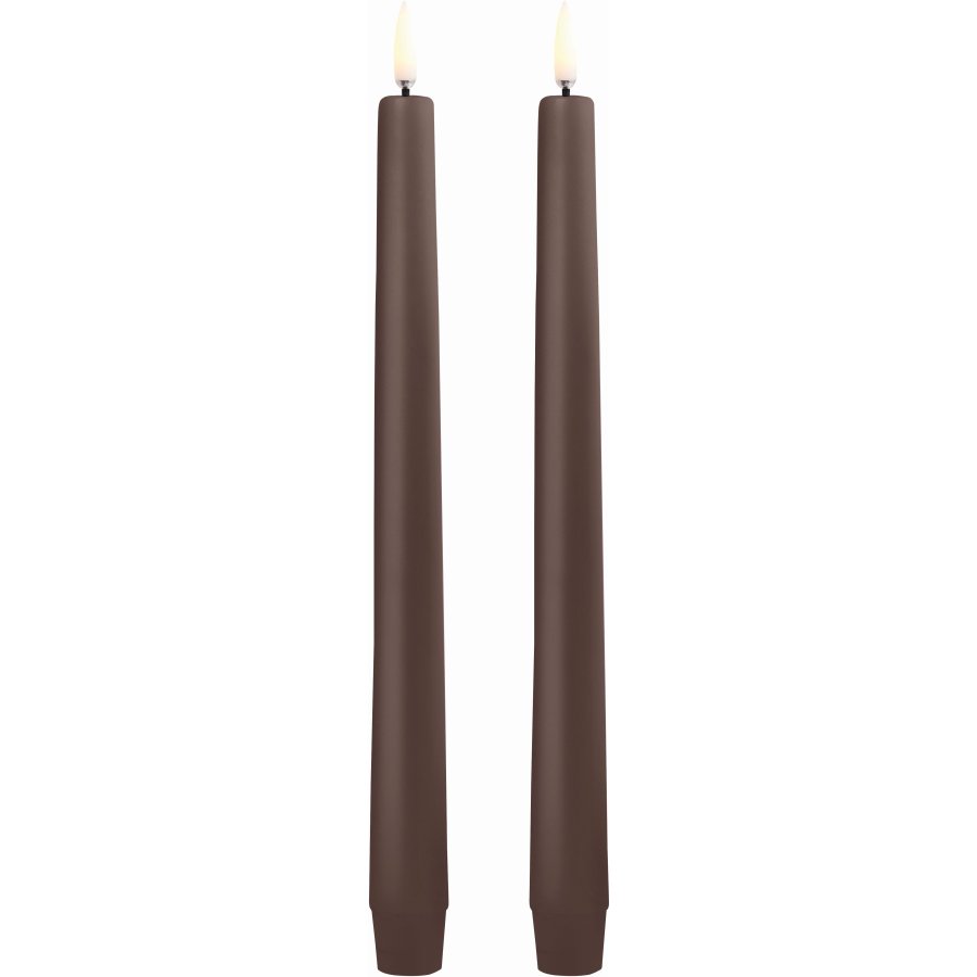 Uyuni Lighting Kronelys LED 2 stk. 2,3xH25 cm, Brown