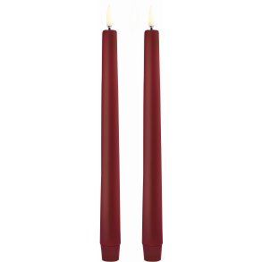 Uyuni Lighting Kronelys LED 2 stk. 2,3xH25 cm, Caramine Red