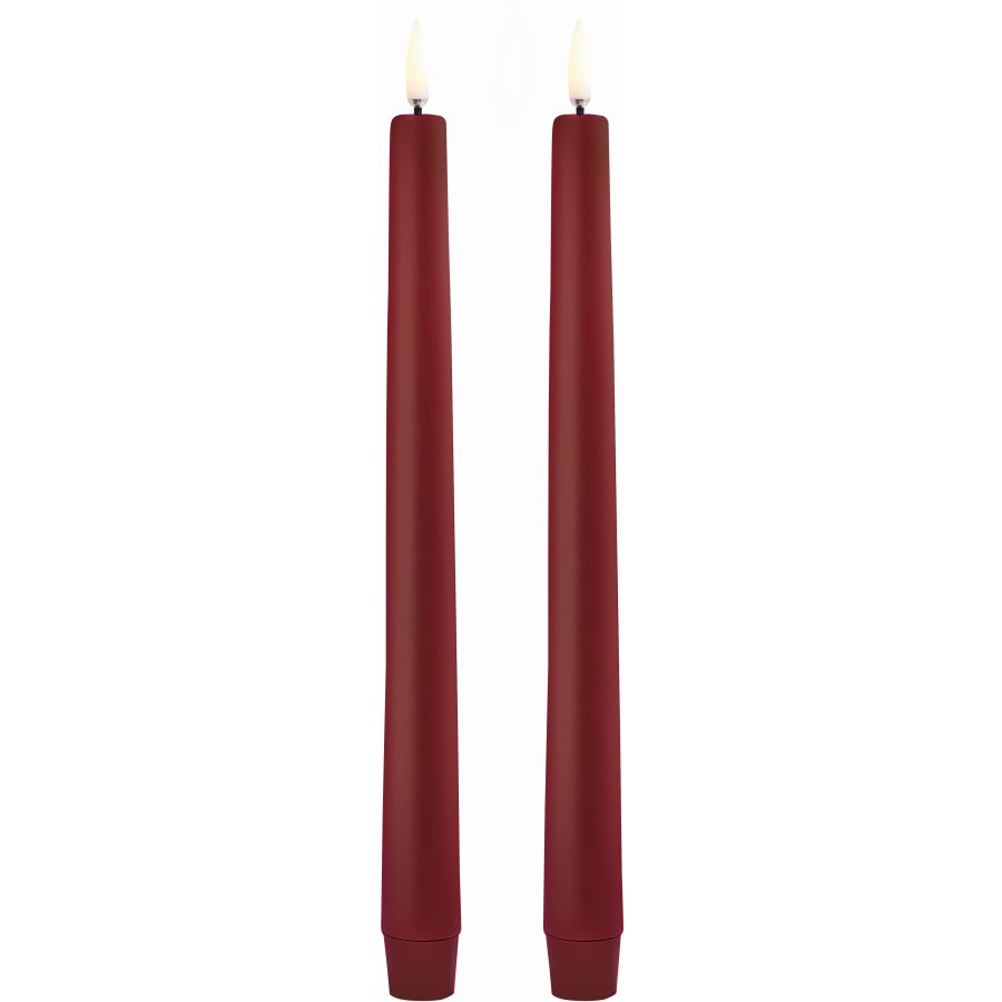 Uyuni Lighting Kronelys LED 2 stk. 2,3xH25 cm, Caramine Red