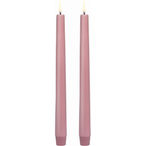 Uyuni Lighting Kronelys LED 2 stk. 2,3xH25 cm, Dusty Rose
