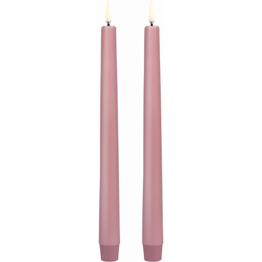Uyuni Lighting Kronelys LED 2 stk. 2,3xH25 cm, Dusty Rose