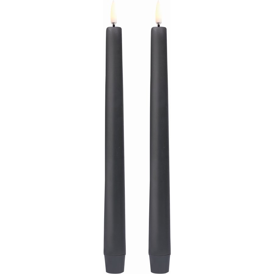 Uyuni Lighting Kronelys LED 2 stk. 2,3xH25 cm, Grey