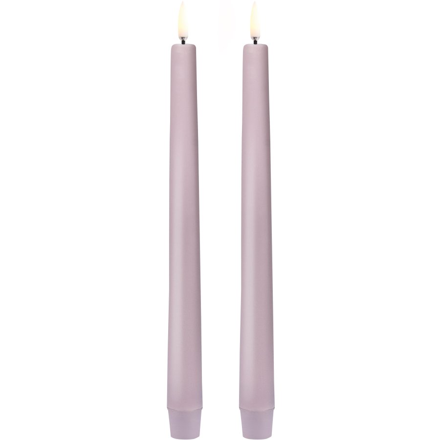 Uyuni Lighting Kronelys LED 2 stk. 2,3xH25 cm, Lavender