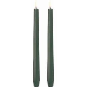 Uyuni Lighting Kronelys LED 2 stk. 2,3xH25 cm, Olive Green