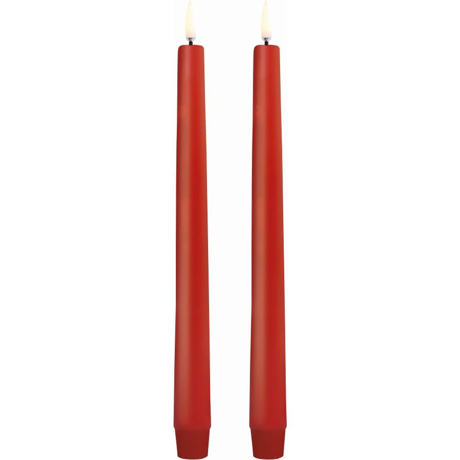 Uyuni Lighting Kronelys LED 2 stk. 2,3xH25 cm, Red